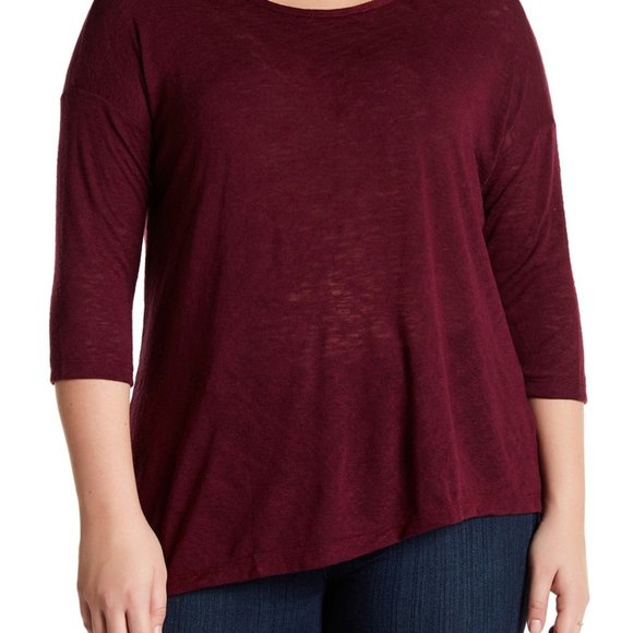 Bobeau 3/4 Sleeve Knit Tee Plus Size 2x - Picture 2 of 9